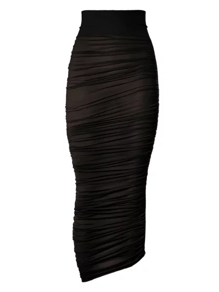 Fustă midi Wolford până la genunchi negru