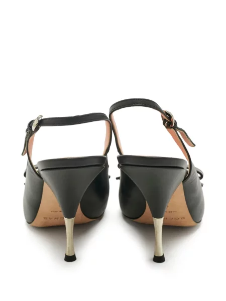 Pantofi cu toc Rochas cu funde din piele slingback negru