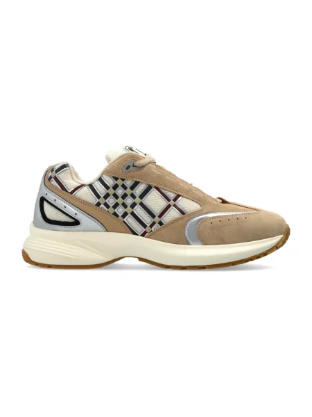 Sneakersy Burberry skórzane brązowe