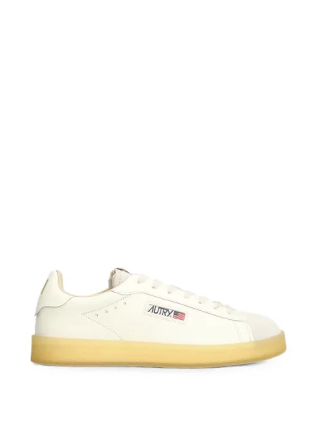 Sneakerși Autry cu șireturi din dantelă cu autograf alb