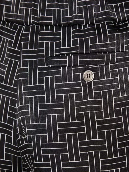 Pantaloni Kenzo cu imprimeu geometric negru