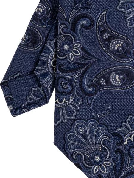 Cravată Etro cu model paisley albastru