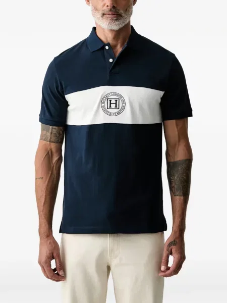 Tricou polo Hackett London cu broderie albastru
