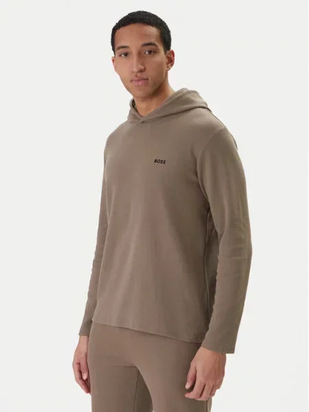 BOSS Longsleeve Waffle brązowy