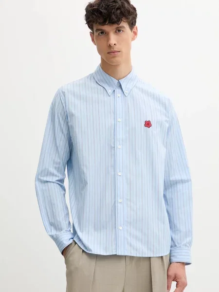 Kenzo cămașă din cu guler clasic relaxed albastru