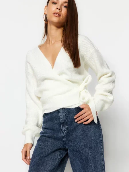 Trendyol Pulover fildeş alb