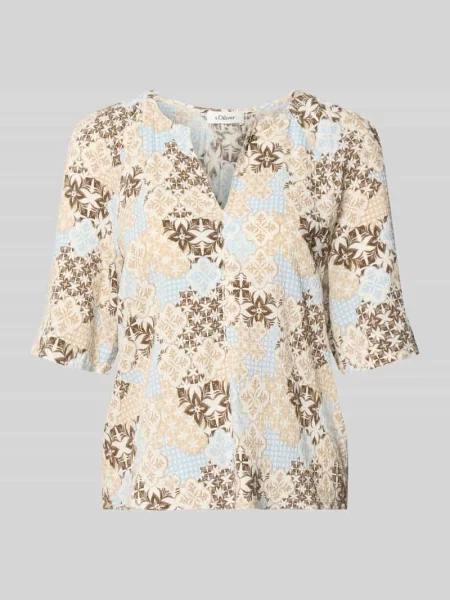 Bluzka z krótkim rękawem o kroju relaxed fit z mieszanki S.oliver Red Label