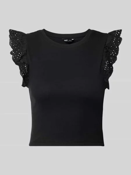 T-shirt o kroju slim fit z mieszanki bawełny model MATHILDA' Only czarna