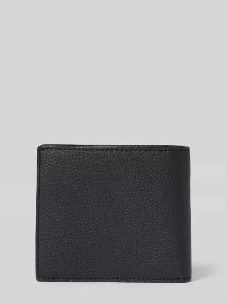 Portfel z naturalnej skóry bydlęcej model BILLFOLD' Lacoste czarny
