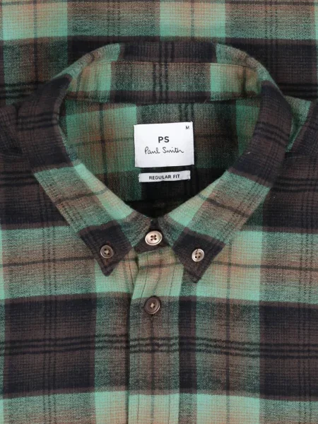 Cămașă Paul Smith în carouri verde