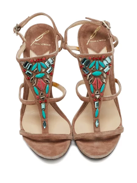 Sandale Brian Atwood din piele de căprioară maro