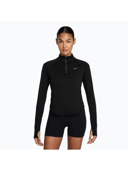 Bluză de alergare pentru femei Nike Tempo Dri-Fit 1 / 4 Zip black negru