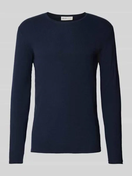 Sweter o kroju regular fit z dzianiny z bawełny Tom Tailor Denim granatowy