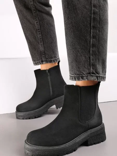 Ghete Botine cu Platformă Nomentta negre
