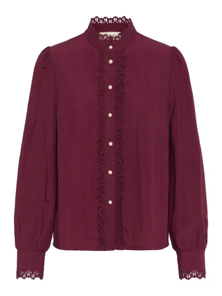 Cream Bluză Pia bordeaux roșu