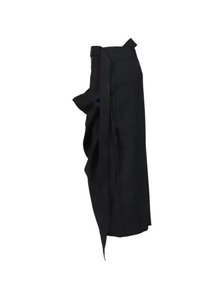 Fustă midi Bohemseo drapată negru