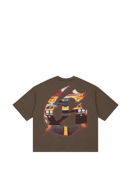 Tricou Godspeed cu imagine alergare maro