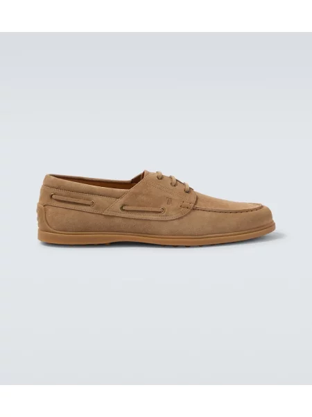 Pantofi loafer Tod's din piele de căprioară maro