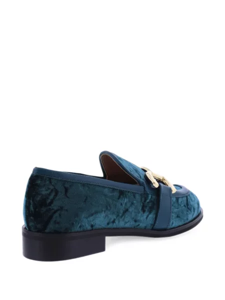 Pantofi loafer Paris Punk de catifea verde