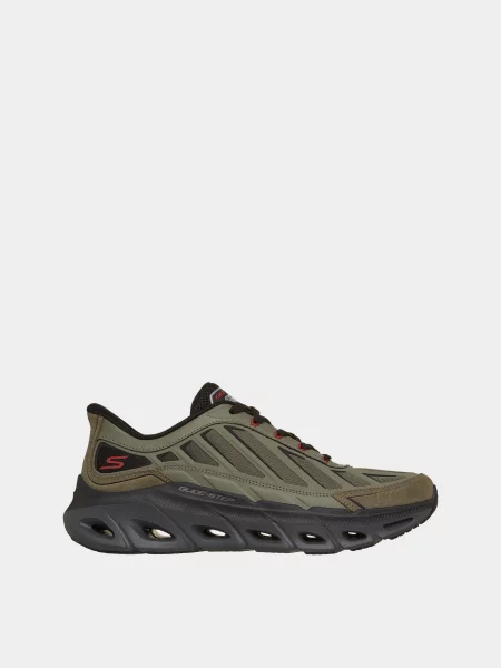 Кросівки повсякденні Skechers RELAXED-FIT GLIDE-STEP шкіра/поліуретан/поліестер оливковий