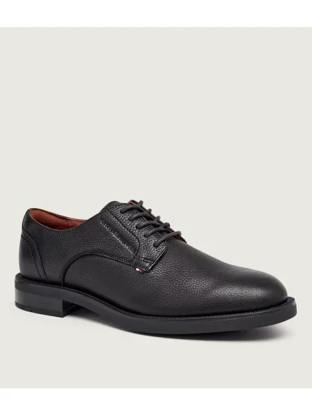 Tommy Hilfiger Bőr derby cipő Mix Dress fekete