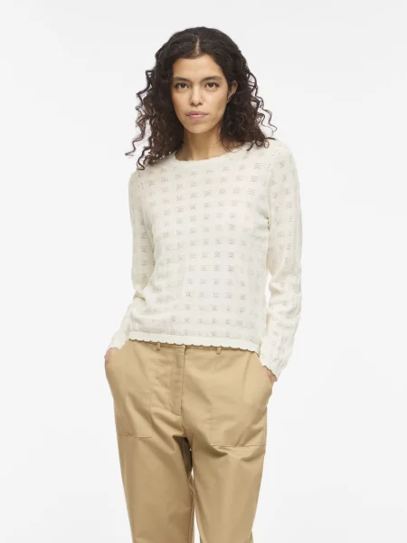 Vila sweter z dzianiny VIAmbelle Kobiety wypukły wzór tkaniny S niebieski