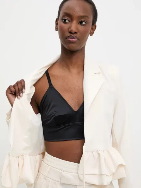 Піджак Answear.LAB без застібки однотонний бежевий