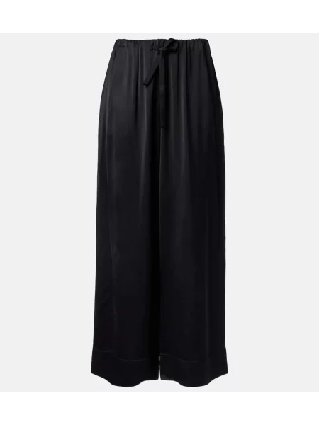 Pantaloni Toteme din satin negru