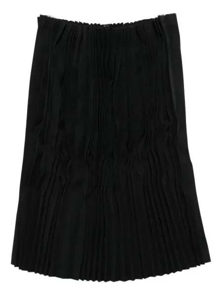 Fusta plisata Comme Des Garçons plisată până la genunchi negru