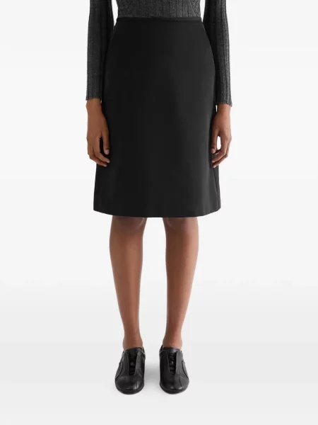 Fustă midi Jil Sander în linie A negru