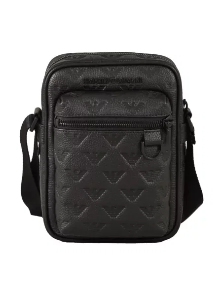 Torba crossbody Emporio Armani skórzana czarna
