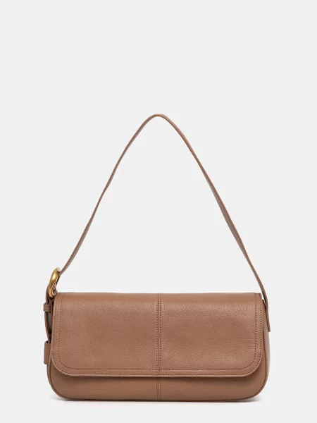 Geanta de piele Twinset din piele maro