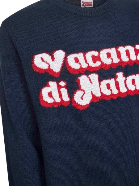 Jacquard dugo džemper Mc2 Saint Barth sa dugačkim rukavima plava