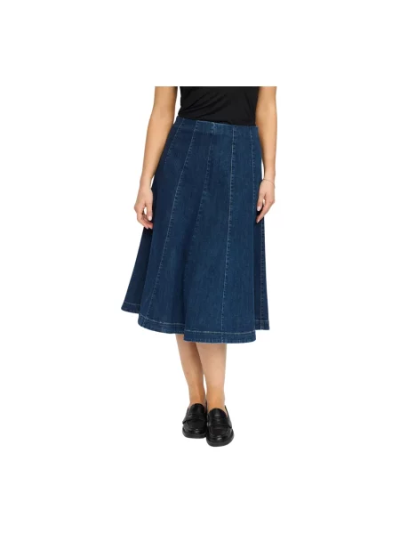 Spódnica jeansowa 2-biz w kształcie litery A niebieska