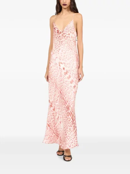 Rochie maxi Roberto Cavalli cu imagine roz