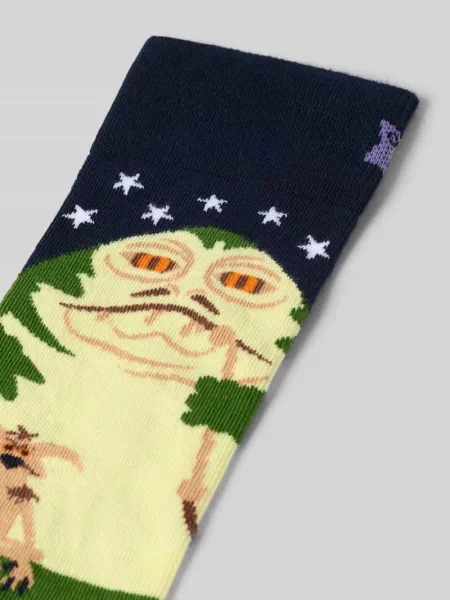 Skarpety z elastycznej mieszanki bawełny model Star Wars Jabba' Happy Socks granatowe