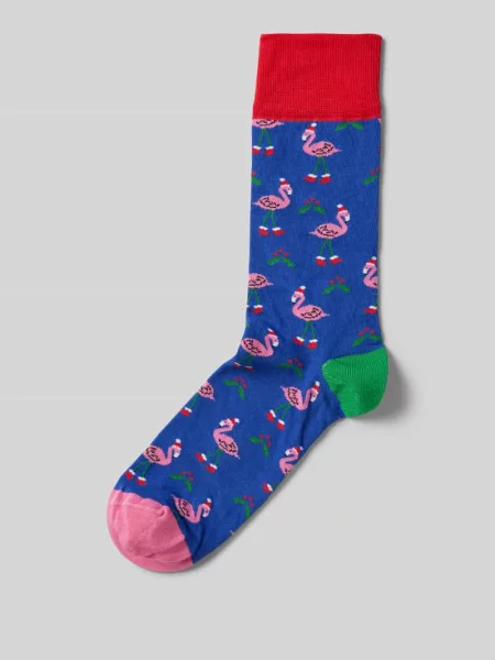 Skarpety z wyhaftowanym motywem model ‘Flamingo’ Dillysocks niebieskie