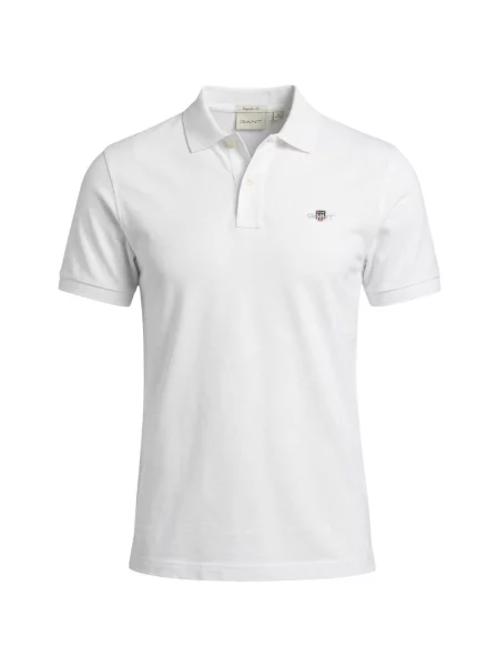 Tricou polo Gant alb