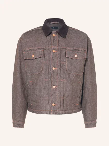 7 For All Mankind Džínová Bunda brown hnědá