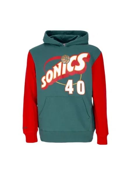 Bluza z kapturem Mitchell & Ness z kapturem zielona
