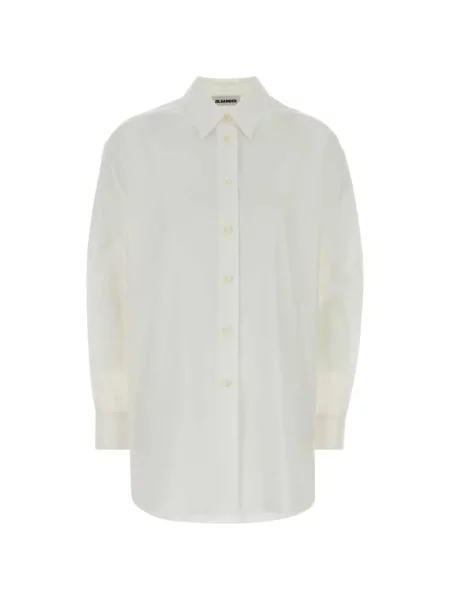 Lung cămașă Jil Sander din poplin alb