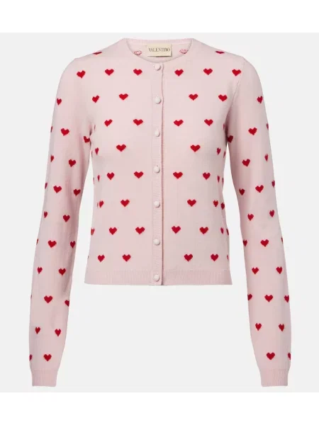 Kardigan Valentino wełniany różowy