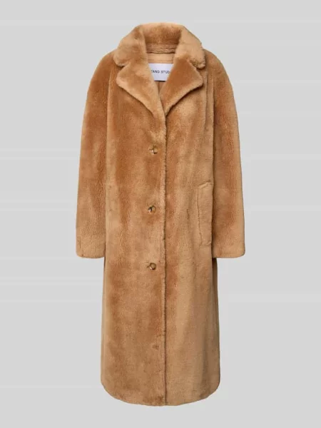 Płaszcz ze sztucznego futra z czystej czystej Wełna Model Gabriella' Stand Studio beżowe