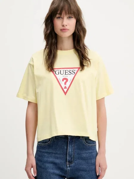 Тениска Guess Jeans жълто