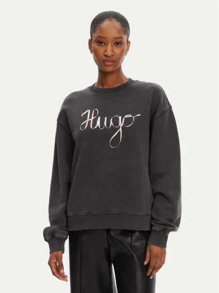 HUGO Суитшърт Oversize сив