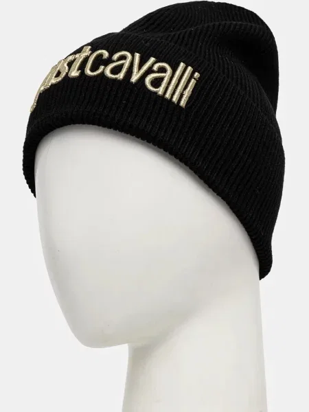 Шапка з домішкою вовни Just Cavalli чорний