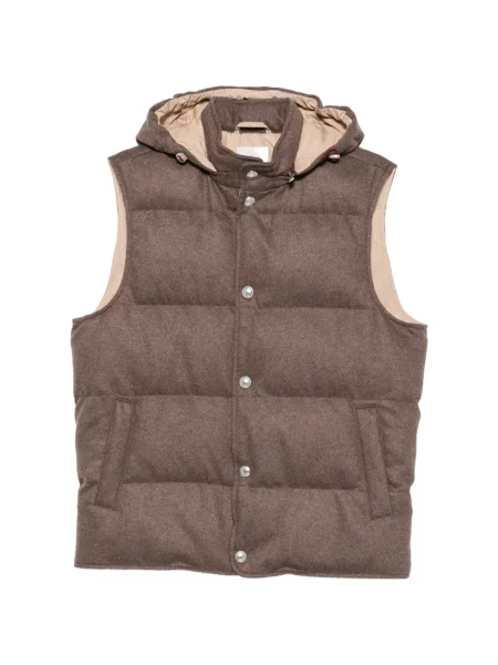 Vestă Eleventy din piele de căprioară maro