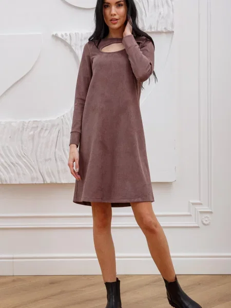 Замшева Сукня міні RiMari коричневий