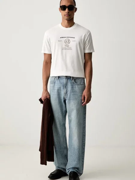 Armani Exchange tricou pentru bărbați din alb
