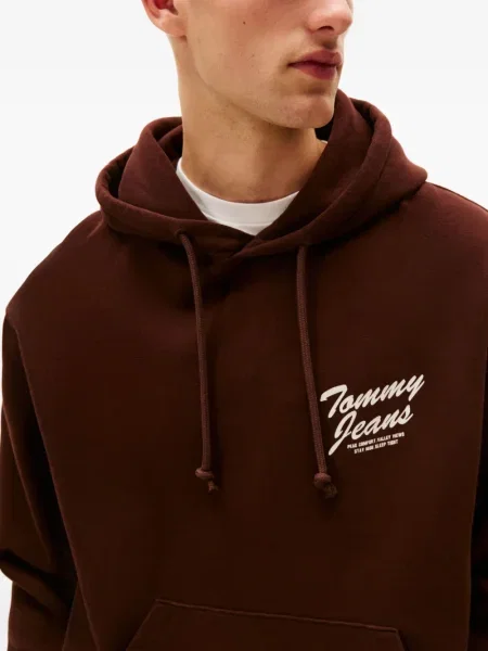 Hanorac cu glugă Tommy Jeans maro